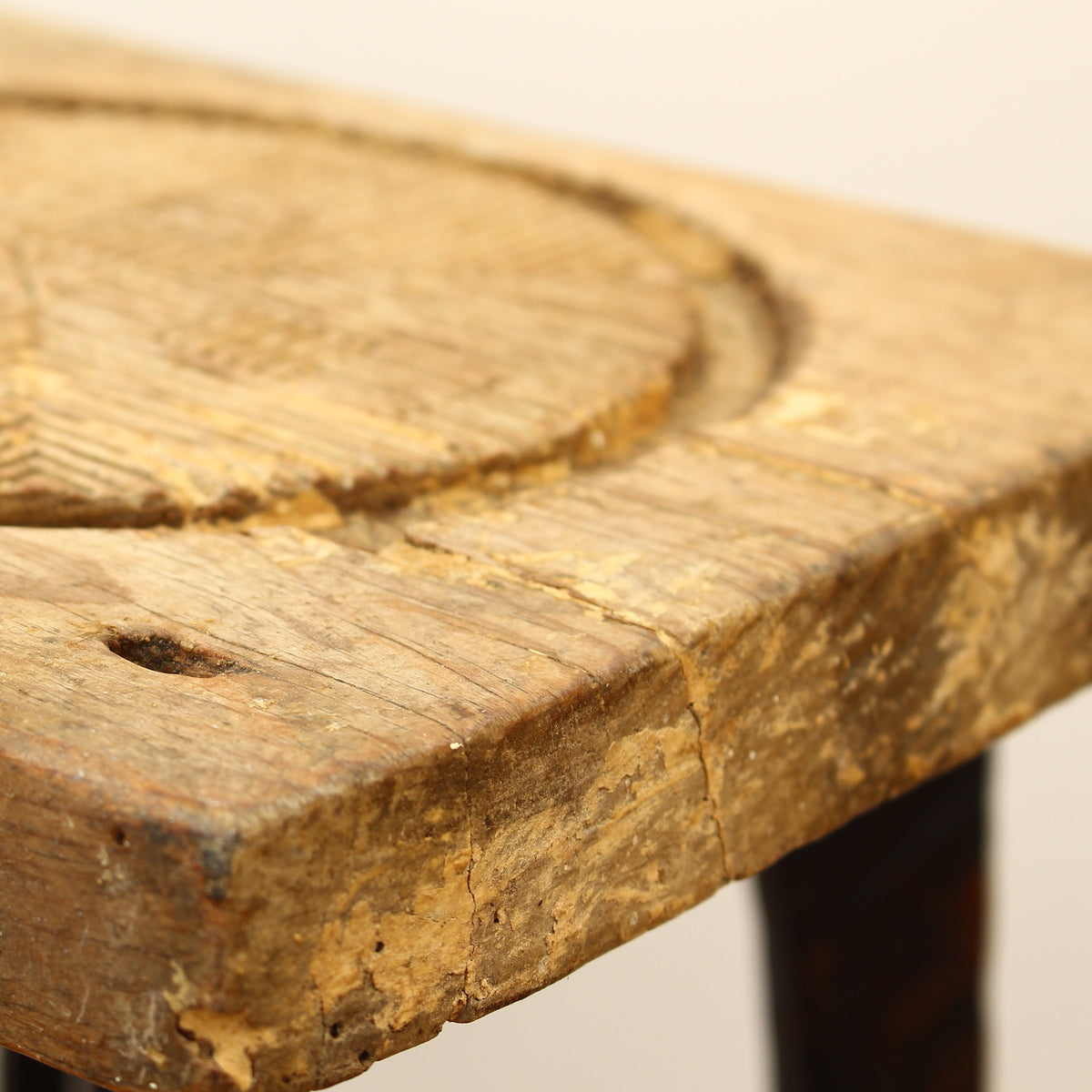 Treen, Kitchenalia - a primitively formed French wooden cheese press section