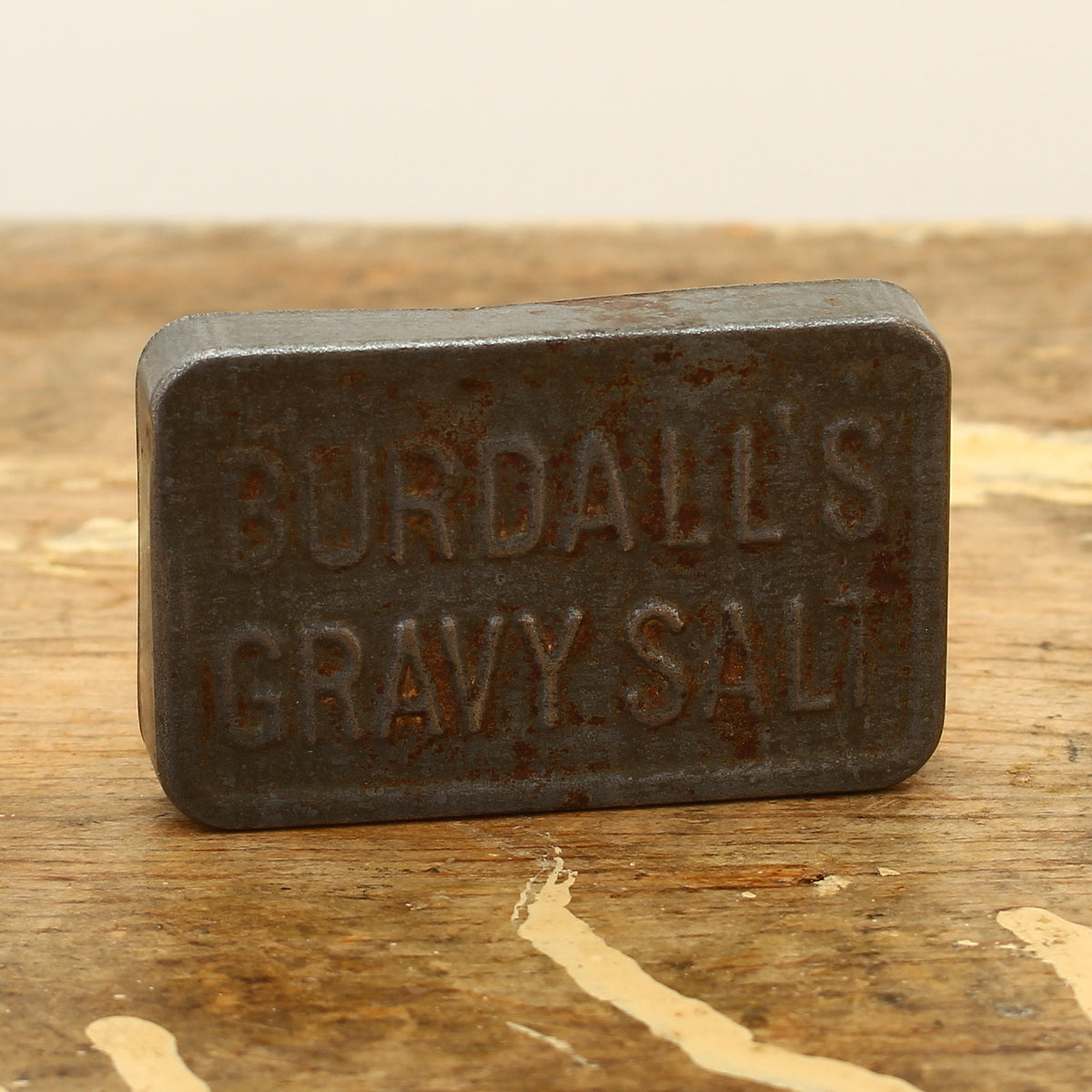 Advertising - a Burdall's Gravy Salt rounded rectangular shaped pictorial advertising tin