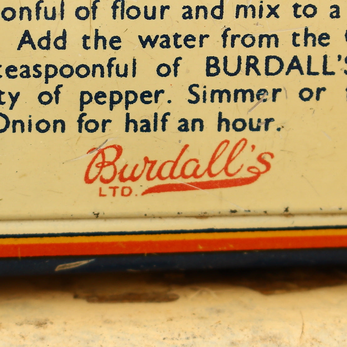 Advertising - a Burdall's Gravy Salt rounded rectangular shaped pictorial advertising tin