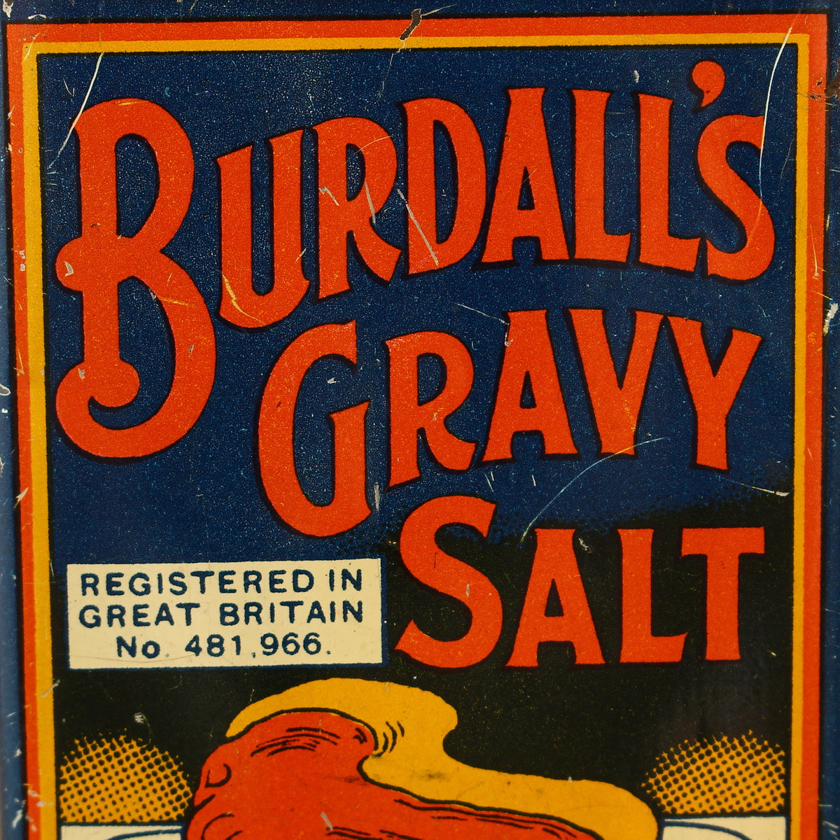Advertising - a Burdall's Gravy Salt rounded rectangular shaped pictorial advertising tin