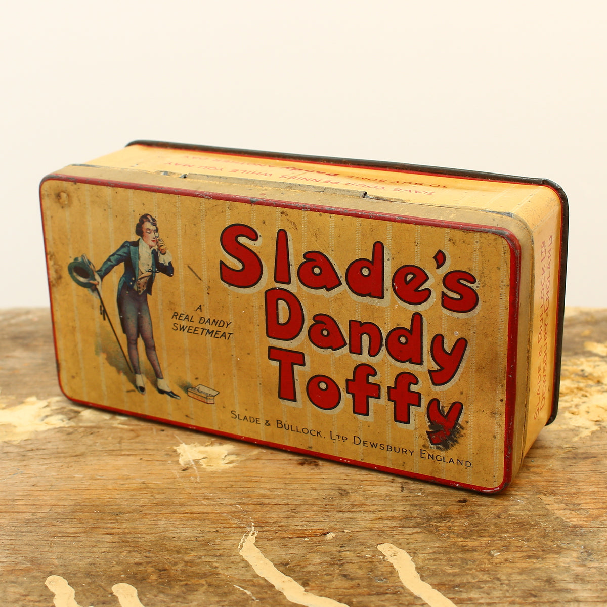 Advertising - a Slade & Bullock Ltd rounded rectangular shaped pictorial advertising tin