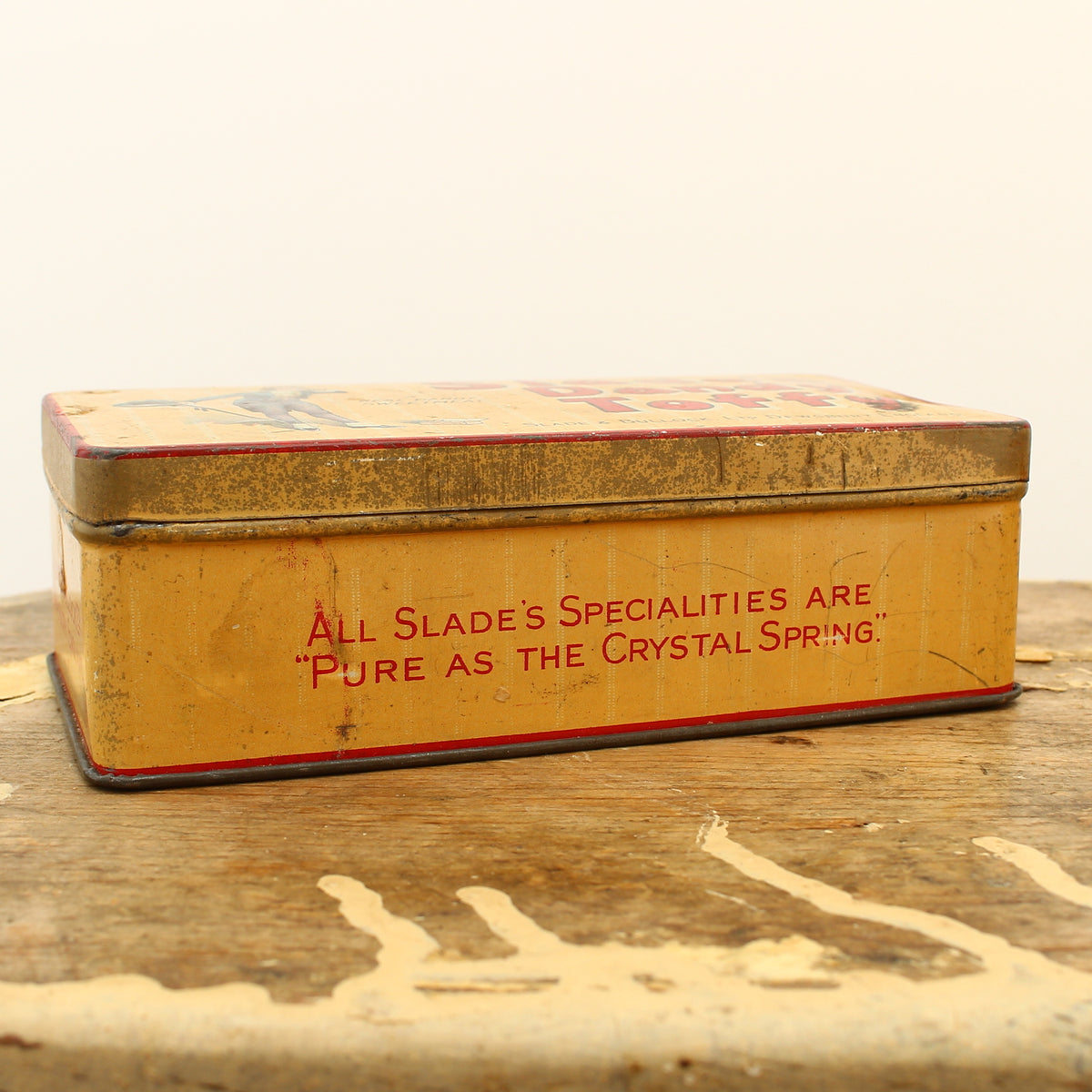 Advertising - a Slade & Bullock Ltd rounded rectangular shaped pictorial advertising tin