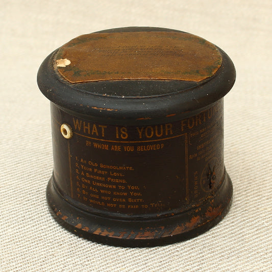 Treen, Mysticism, Palmistry and the Occult - an unusual circular black lacquered string box