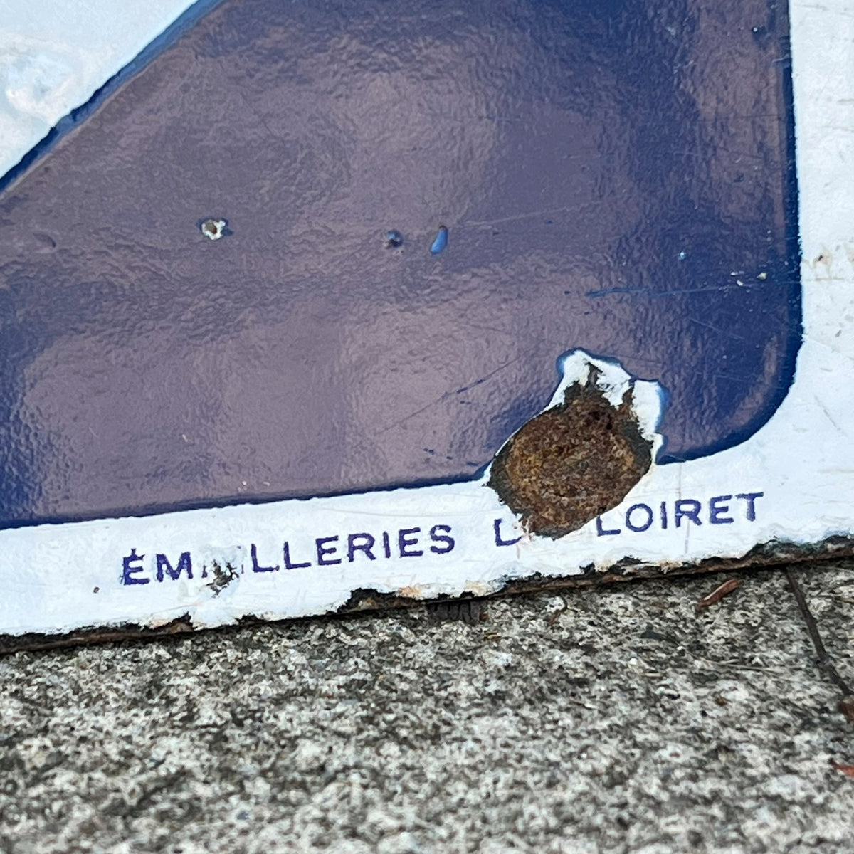 Advertising - a French double sided pictorial flanged enamel advertising sign, Berrogaz