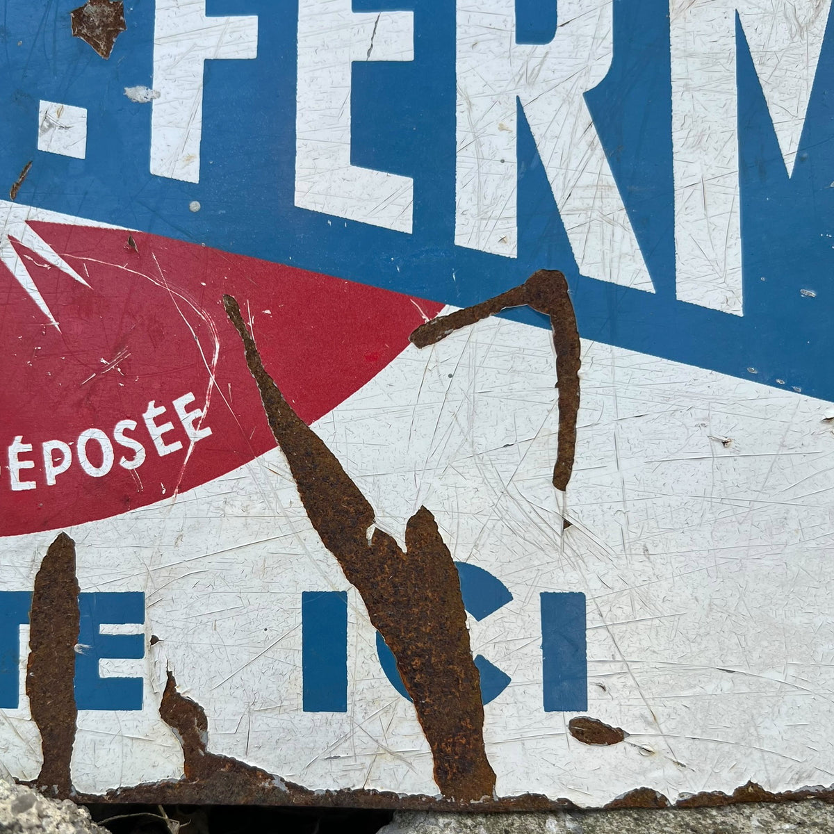Advertising & Veterinary Interest - a vintage French rectangular lithographed metal advertising wall sign, Techni-Ferm (branded animal feed)