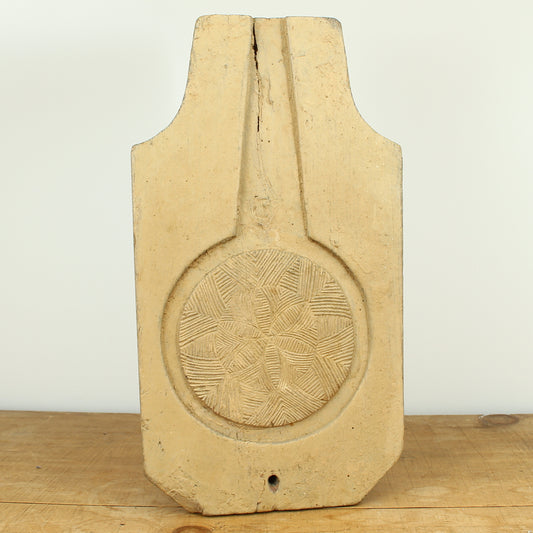 Treen, Kitchenalia - a primitively formed French wooden cheese press section, later painted